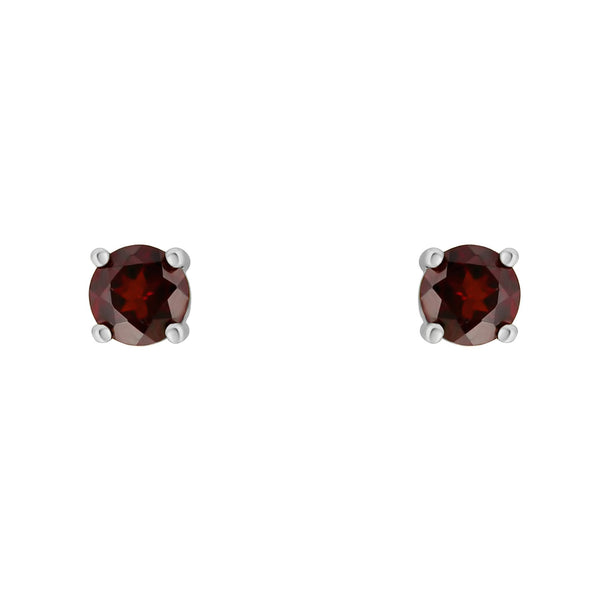 Platinum 5mm x 5mm garnet stud earrings
