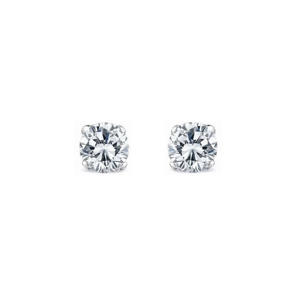 Platinum 2.43ct F VS2 GIA round brilliant diamond stud earrings