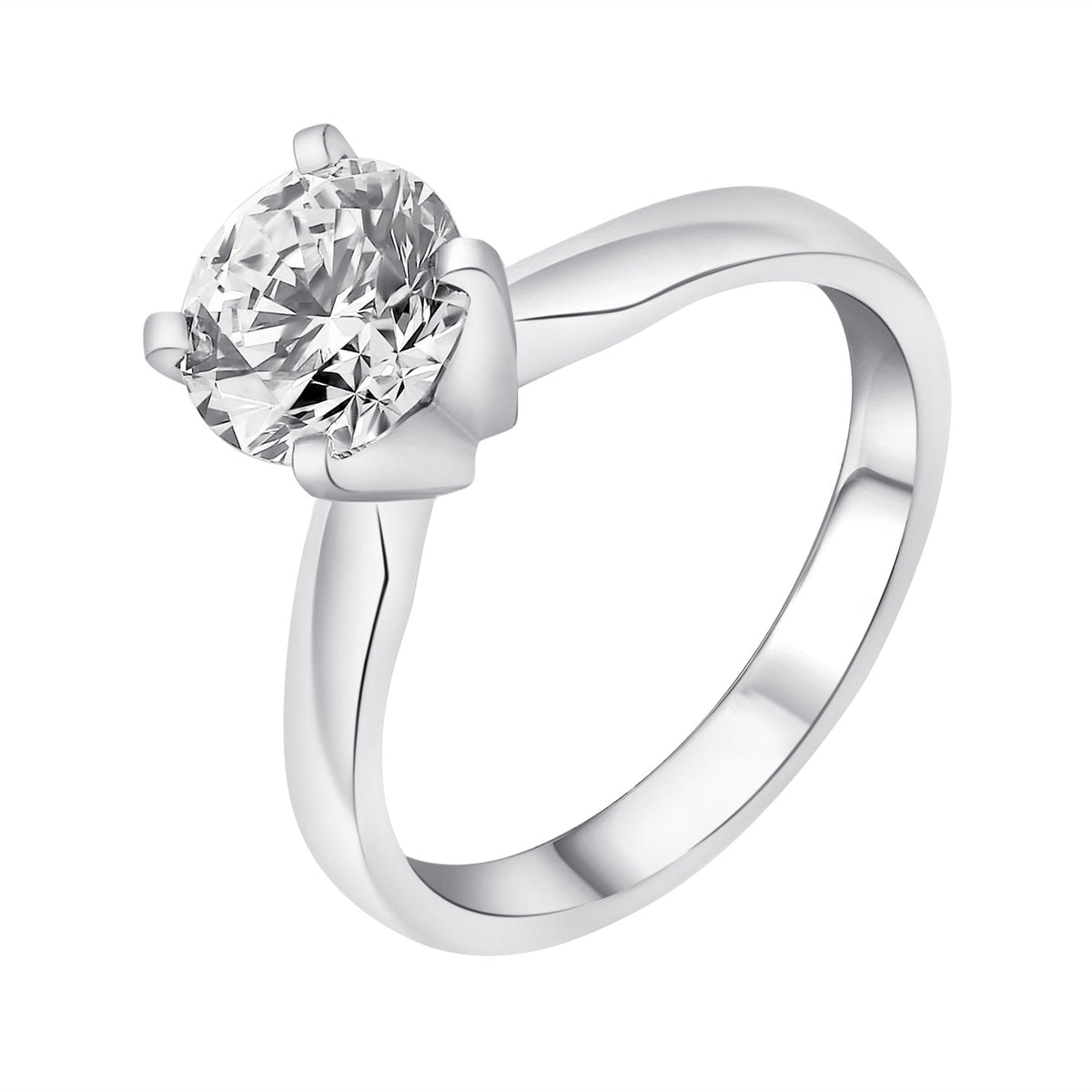 Platinum 2.17ct E SI2 EGL round brilliant cut diamond ring
