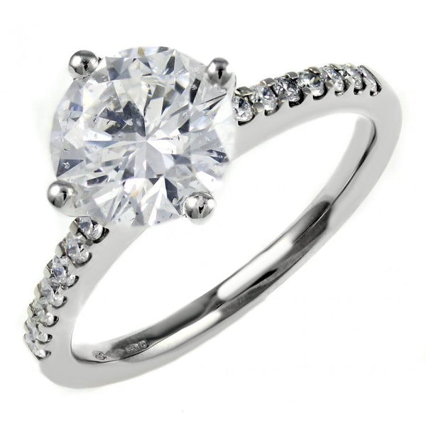 Platinum 2.37ct F SI2 EGL round brilliant cut diamond ring