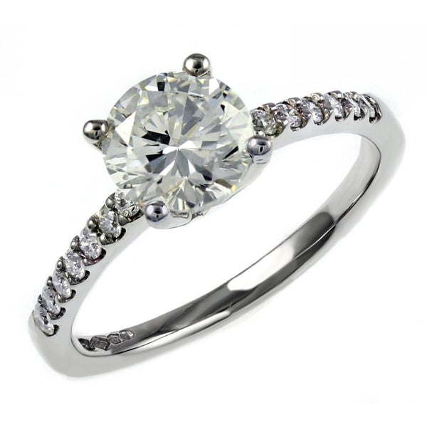 Platinum 2.03ct H SI1 GIA round brilliant cut diamond ring