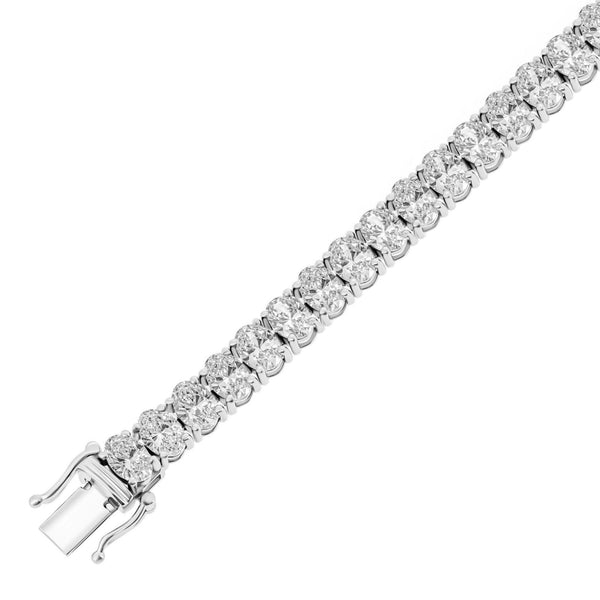 Lab grown platinum 20.00ct oval cut diamond tennis bracelet