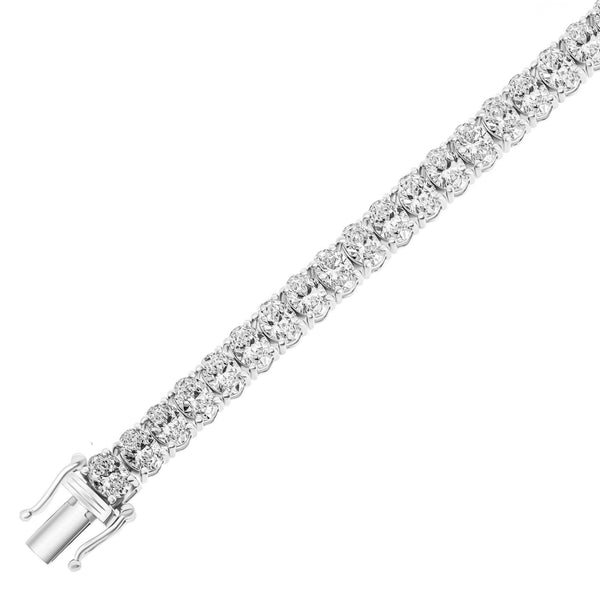 Lab grown platinum 15.00ct oval cut diamond tennis bracelet