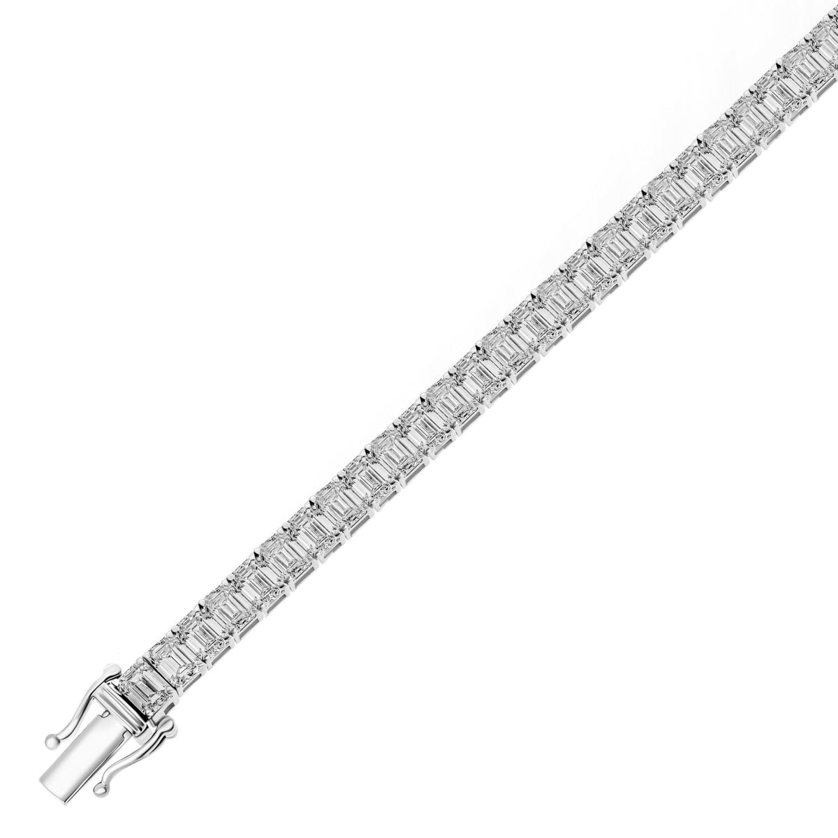 Lab grown platinum 18.50ct emerald cut diamond tennis bracelet