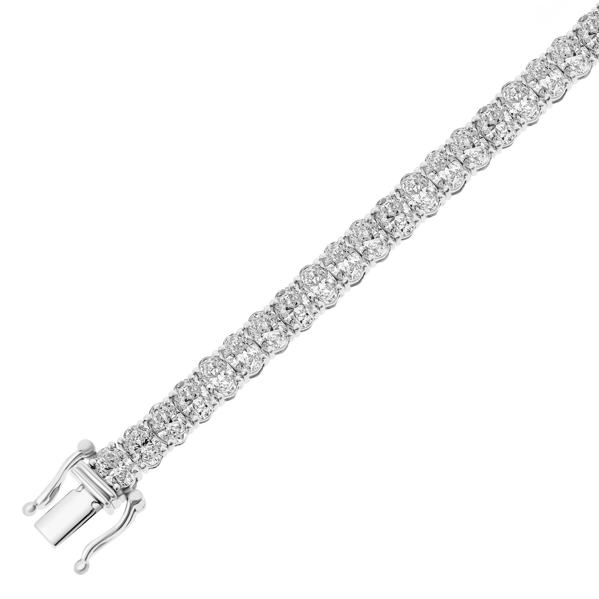 Lab grown platinum 11.00ct oval cut diamond tennis bracelet