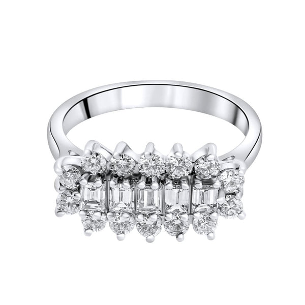 Platinum 1.30ct baguette diamond cluster ring