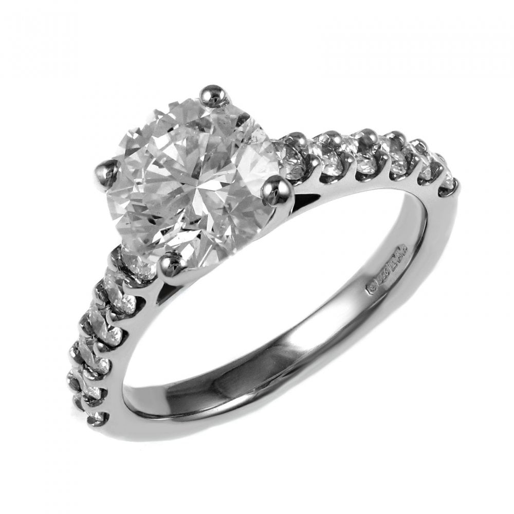 Platinum 2.00ct D SI1 EGL round brilliant cut diamond ring