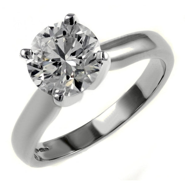 Platinum 2.01ct H SI1 GIA round brilliant cut diamond ring