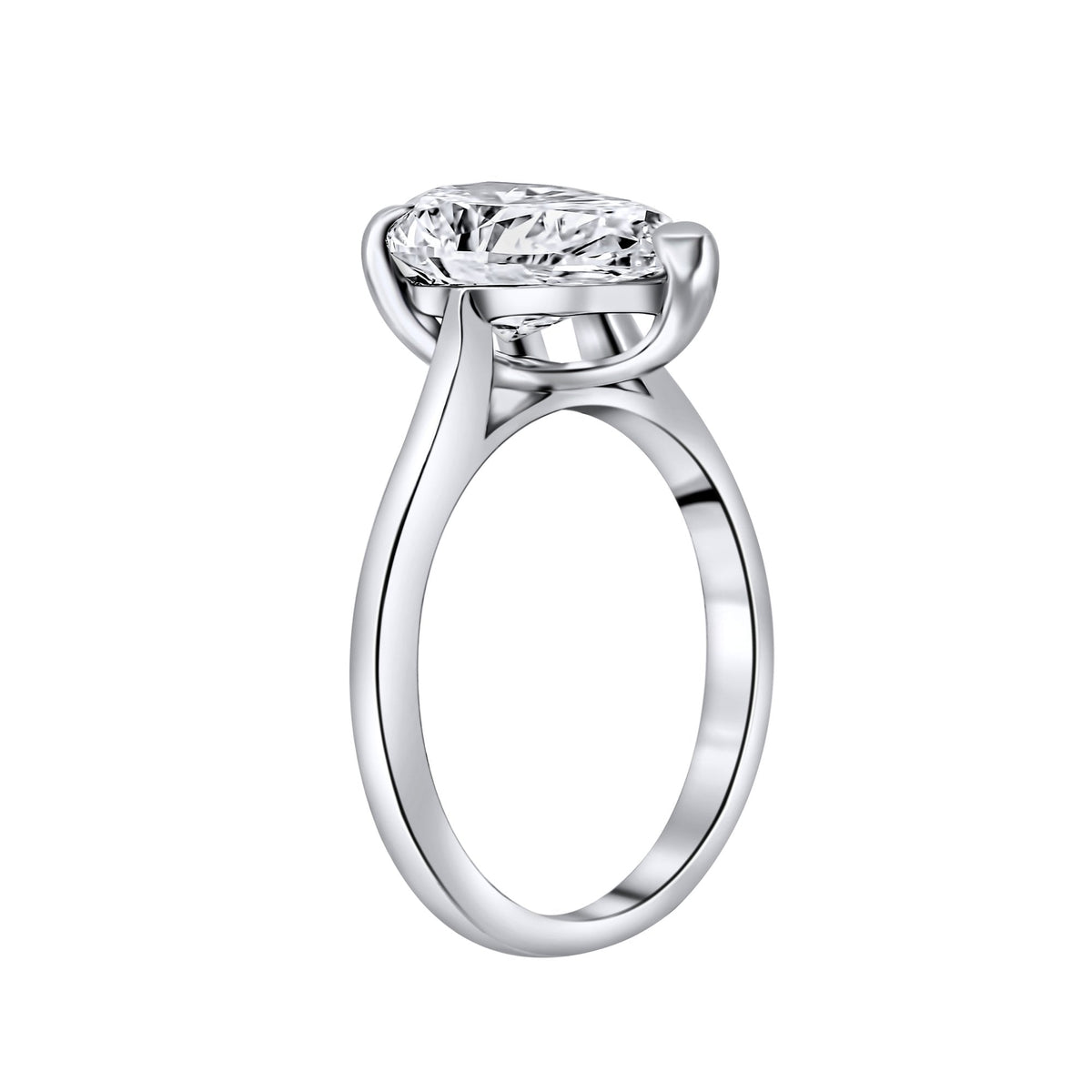 Lab grown platinum 2.00ct D VVS2 IGI pear cut diamond ring