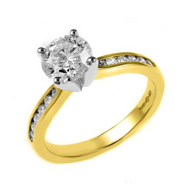 Preowned 18ct yellow gold 1.03ct E SI2 EGL round diamond ring