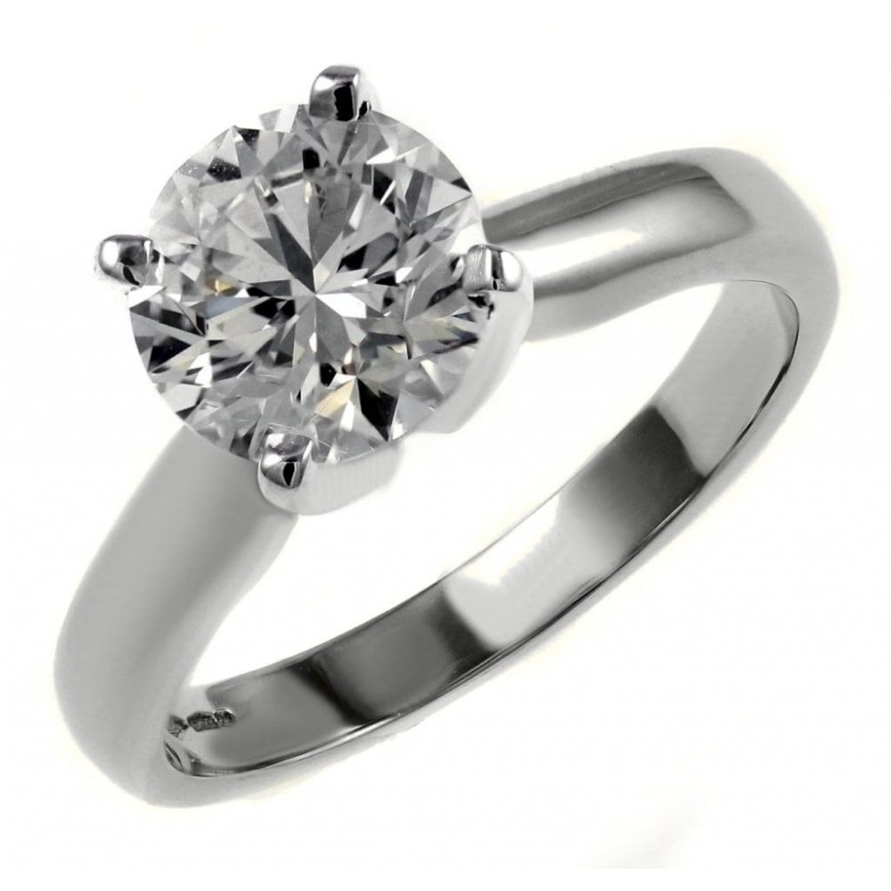 Platinum 2.01ct D VS2 GIA round brilliant cut diamond ring