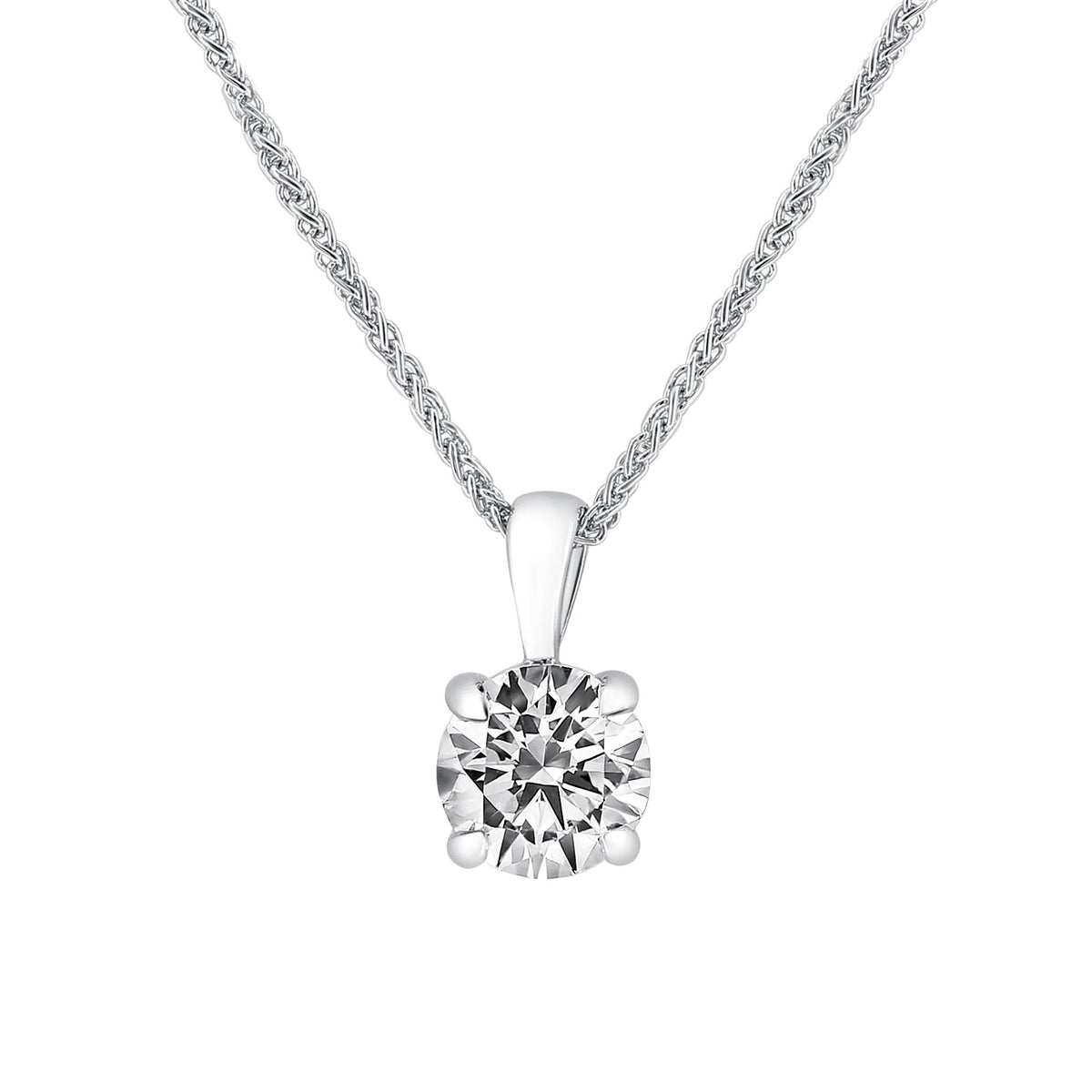 Platinum 0.90ct F VS2 GIA round brilliant cut diamond pendant