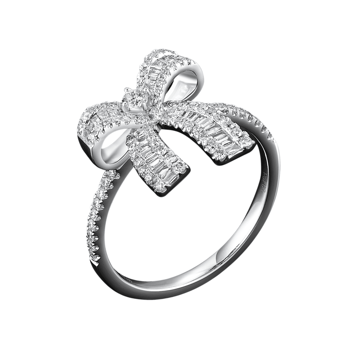 Platinum 0.48ct diamond bow cluster ring