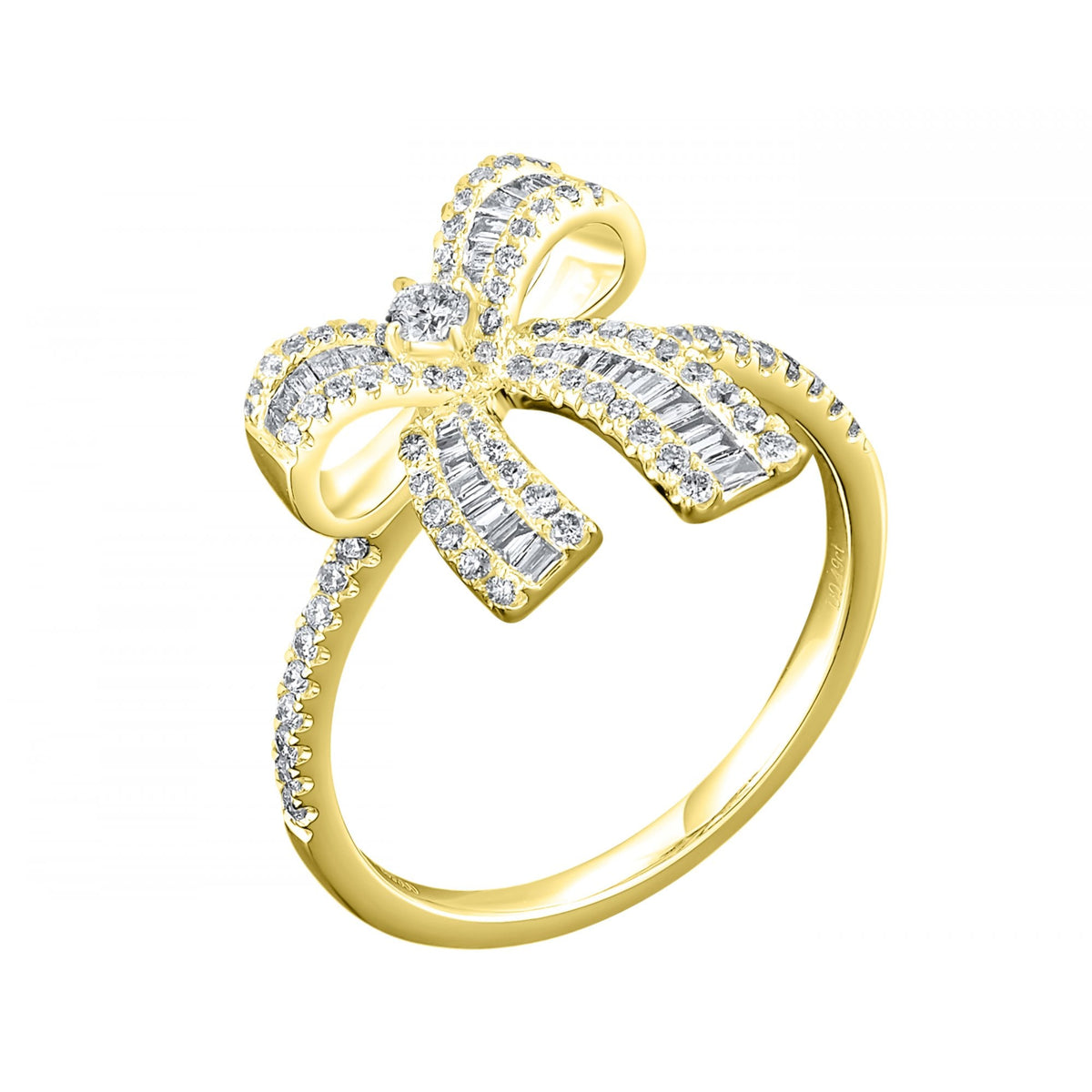 18ct yellow gold 0.47ct diamond bow cluster ring