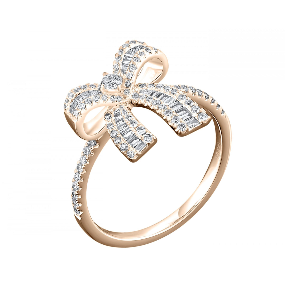 18ct rose gold 0.48ct diamond bow cluster ring
