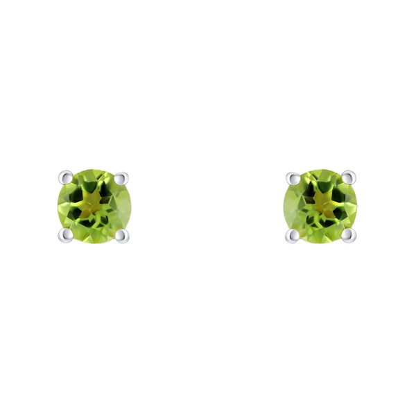Platinum 5mm x 5mm peridot stud earrings