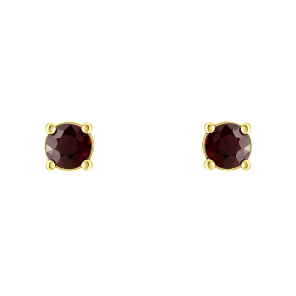 18ct yellow gold 5mm x 5mm ruby stud earrings