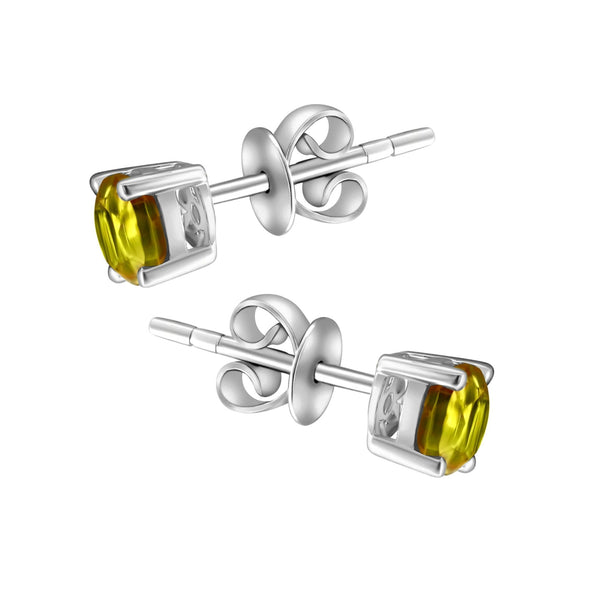 Platinum 5mm x 5mm yellow sapphire stud earrings