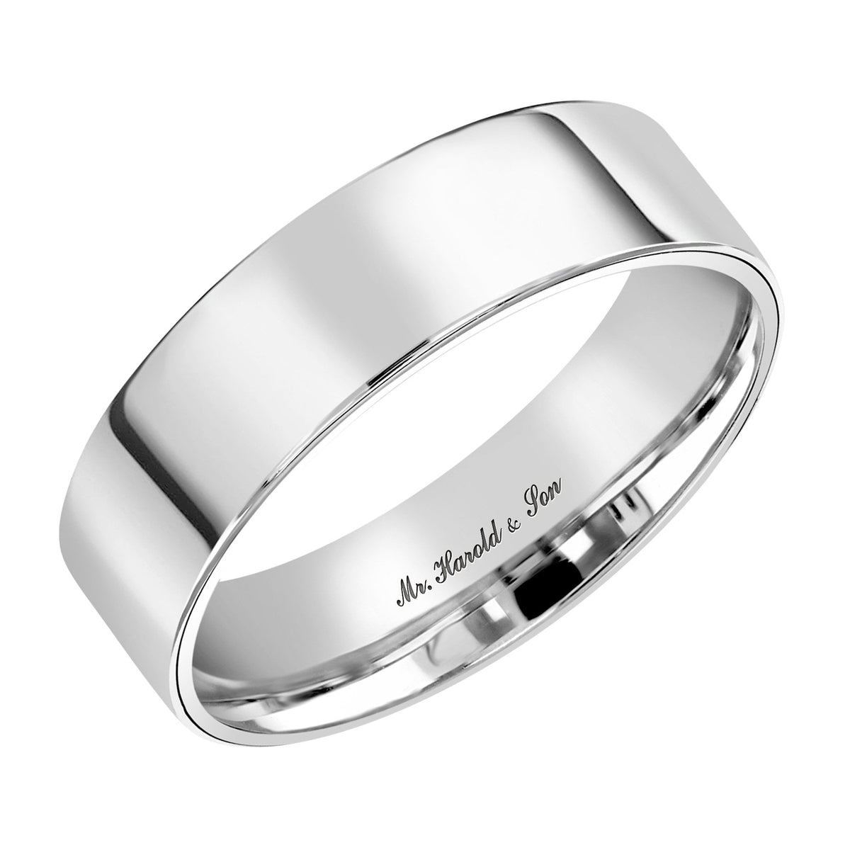 Platinum 5.0mm flat extra heavy weight court wedding ring