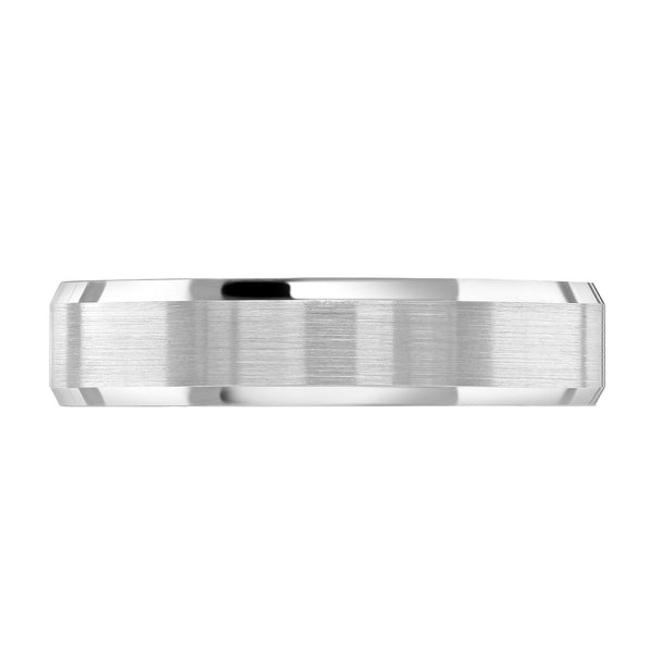 Platinum 6.0mm flat heavy weight court wedding ring