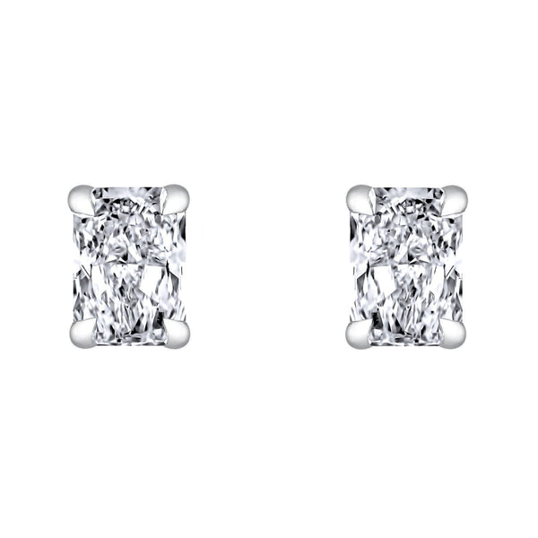 Lab grown platinum 2.06ct D VVS2 radiant diamond stud earrings