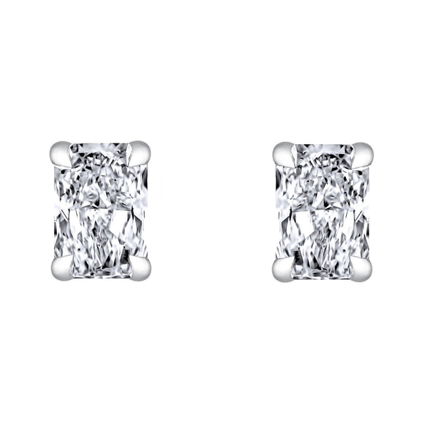 Lab grown platinum 3.00ct D VVS2 radiant diamond stud earrings
