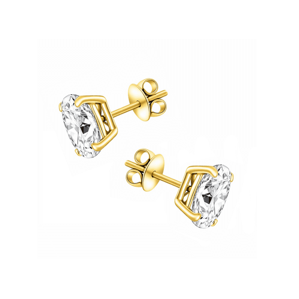 LG 18ct yellow gold 3.00ct D VVS2 oval diamond stud earrings