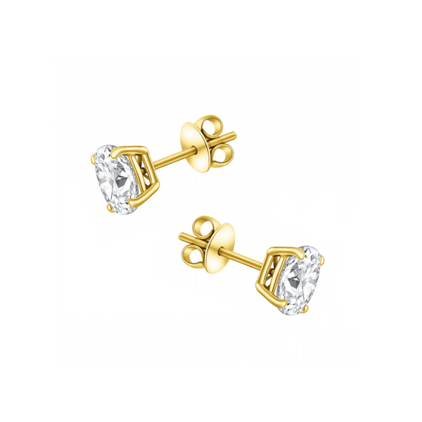 LG 18ct yellow gold 1.00ct D VVS2 oval diamond stud earrings