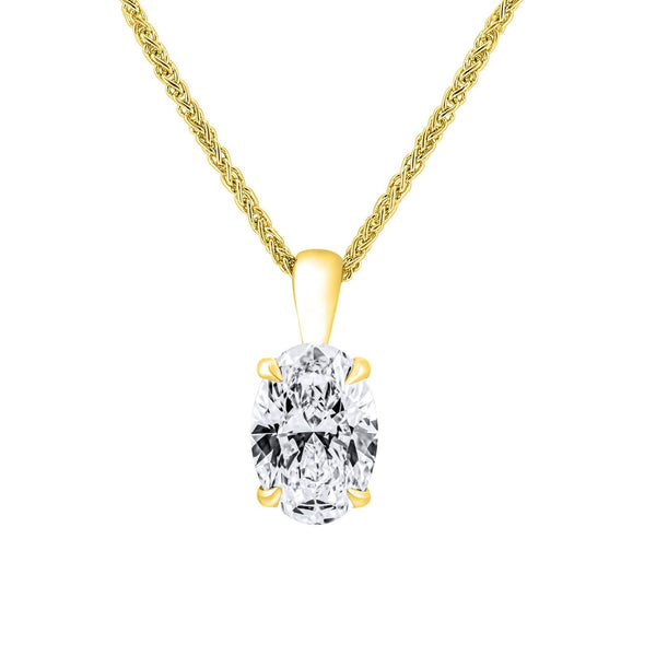 LG 18ct yellow gold 3.00ct D VVS2 IGI oval cut diamond pendant