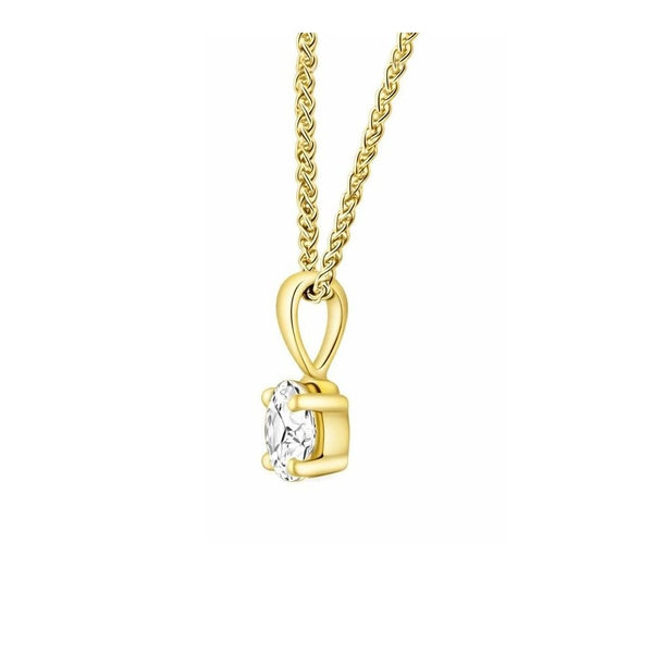 LG 18ct yellow gold 1.00ct D VVS2 IGI oval cut diamond pendant