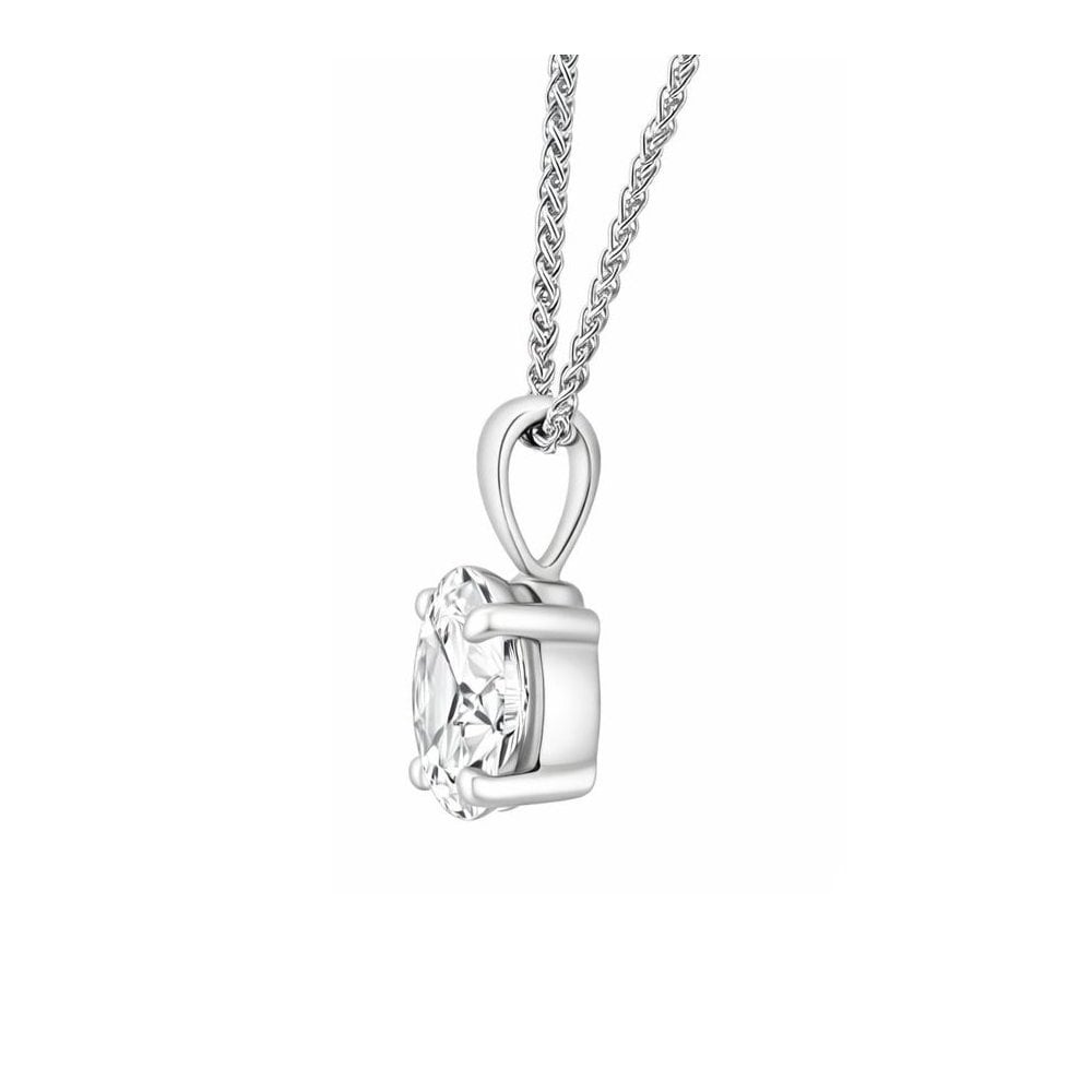 Lab grown platinum 1.50ct D VVS2 IGI oval cut diamond pendant