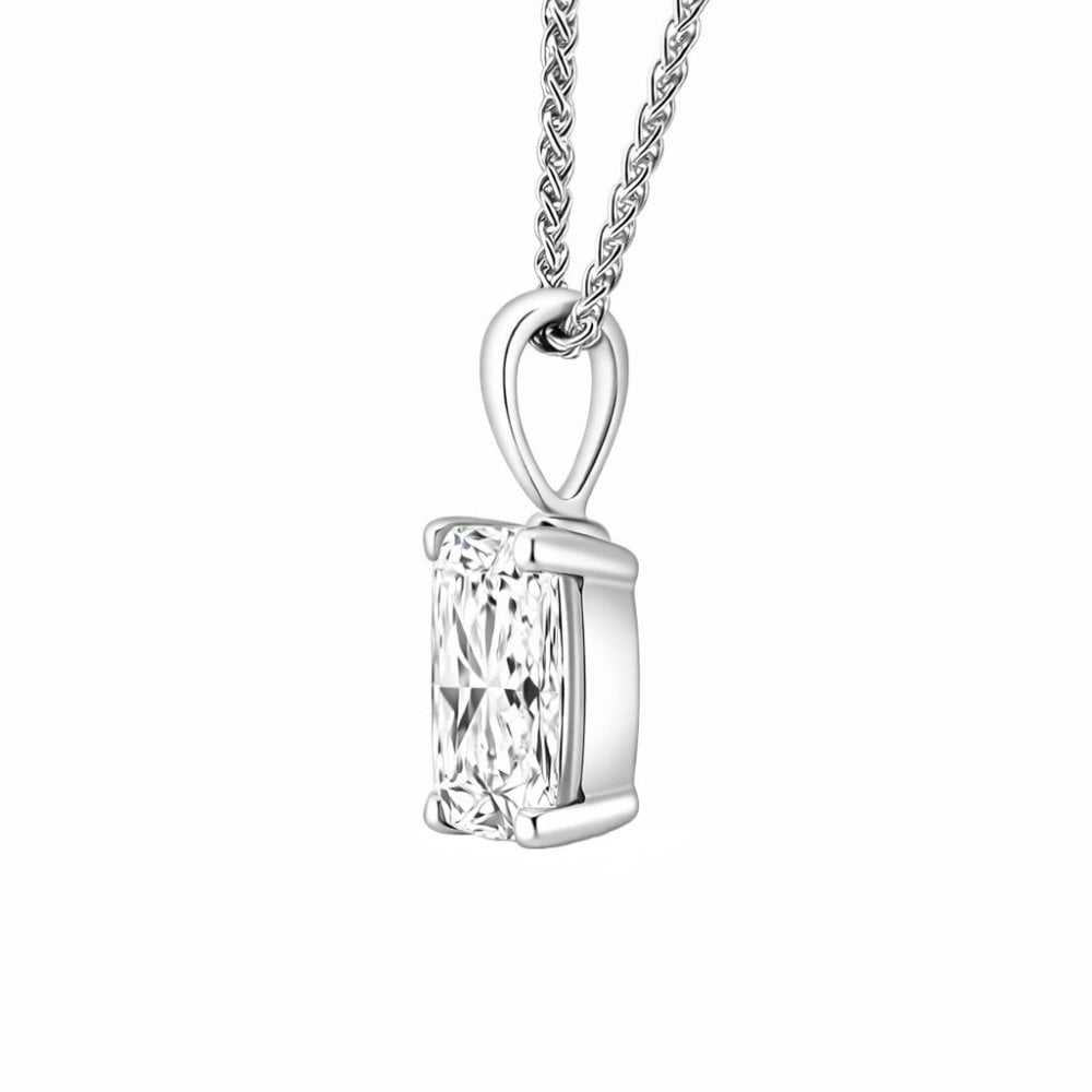 Lab grown platinum 1.03ct D VVS2 IGI radiant cut diamond pendant
