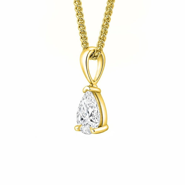 LG 18ct yellow gold 1.00ct D VVS2 IGI pear cut diamond pendant