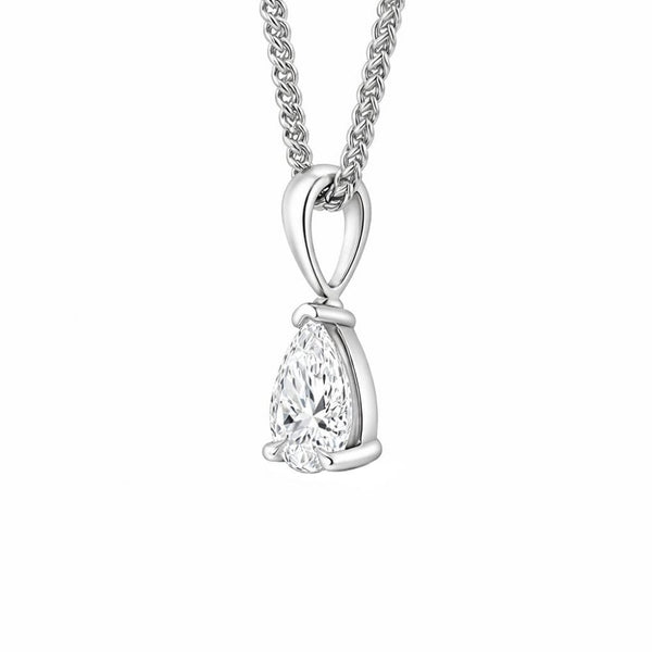 Lab grown platinum 1.50ct D VVS2 IGI pear cut diamond pendant