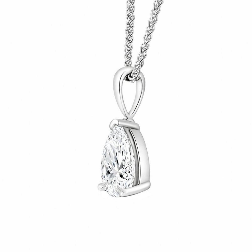Lab grown platinum 2.01ct D VVS2 IGI pear cut diamond pendant