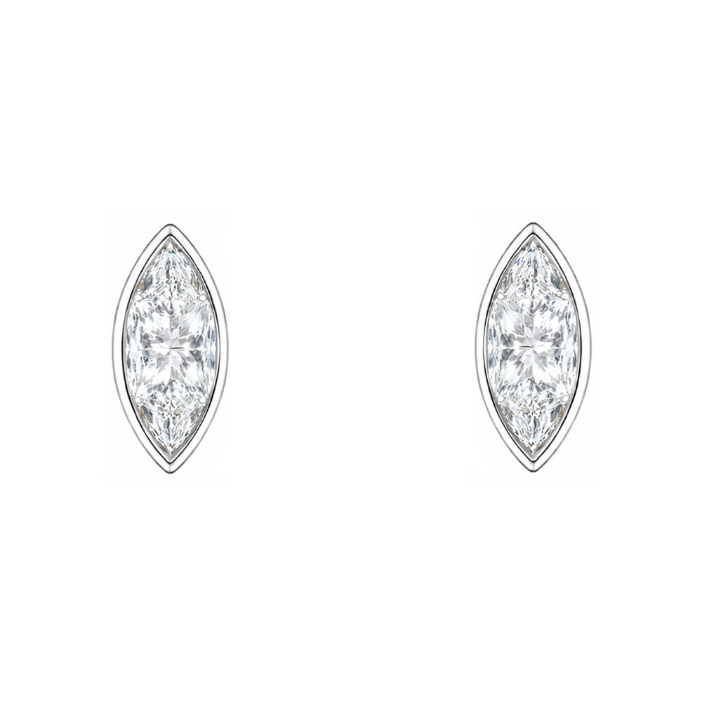 Lab grown platinum 1.00ct D VVS2 marquise diamond stud earrings