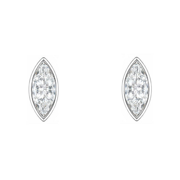 Lab grown platinum 1.00ct D VVS2 marquise diamond stud earrings