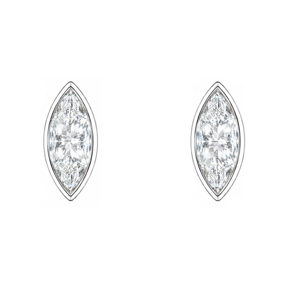 Lab grown platinum 2.00ct D VVS2 marquise diamond stud earrings