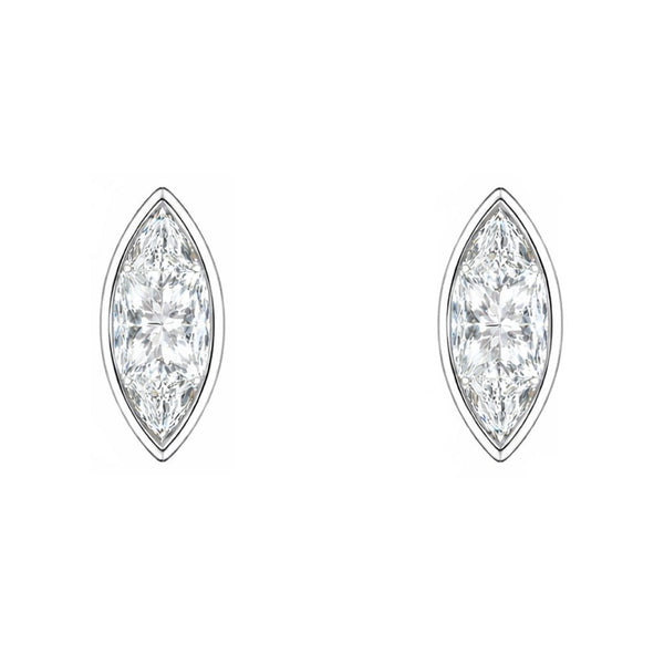 Lab grown platinum 2.00ct D VVS2 marquise diamond stud earrings