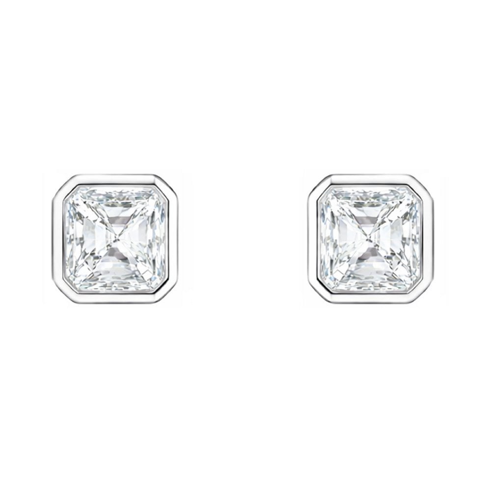 Lab grown platinum 2.00ct D VVS2 asscher diamond stud earrings