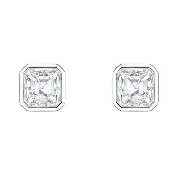 Lab grown platinum 2.00ct D VVS2 asscher diamond stud earrings