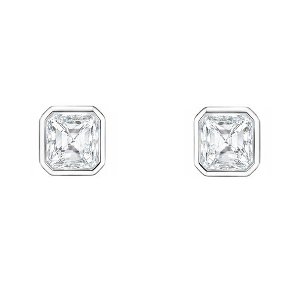 Lab grown platinum 1.00ct D VVS2 asscher diamond stud earrings