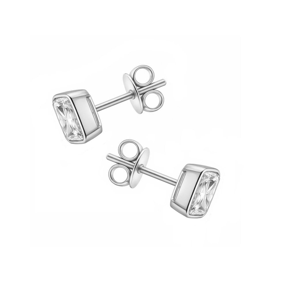Lab grown platinum 1.00ct D VVS2 asscher diamond stud earrings
