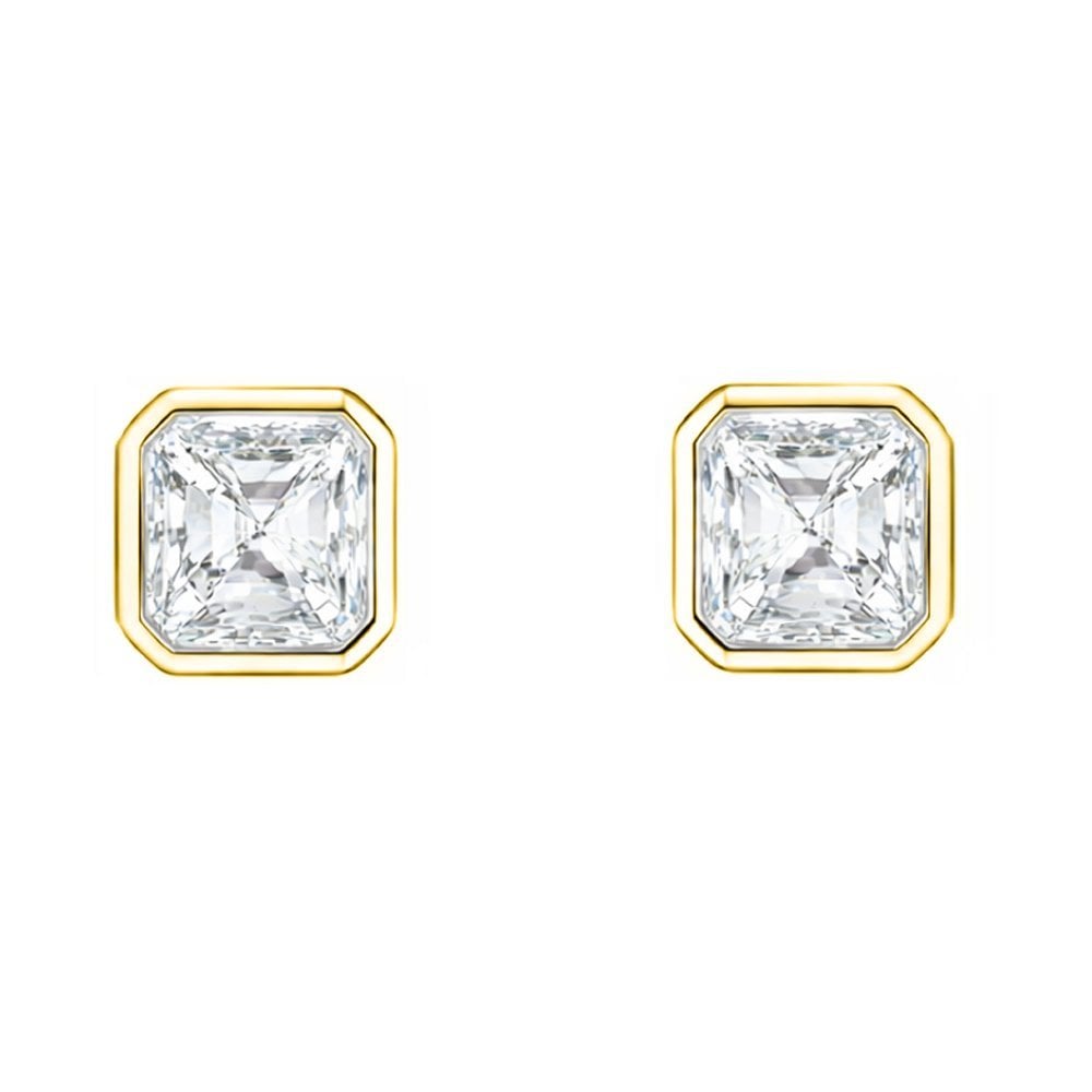 LG 18ct yellow gold 2.00ct D VVS2 asscher diamond stud earrings