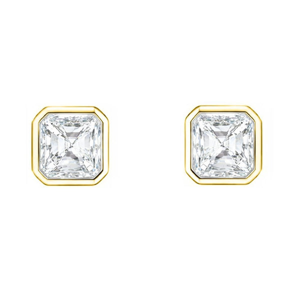 LG 18ct yellow gold 2.00ct D VVS2 asscher diamond stud earrings