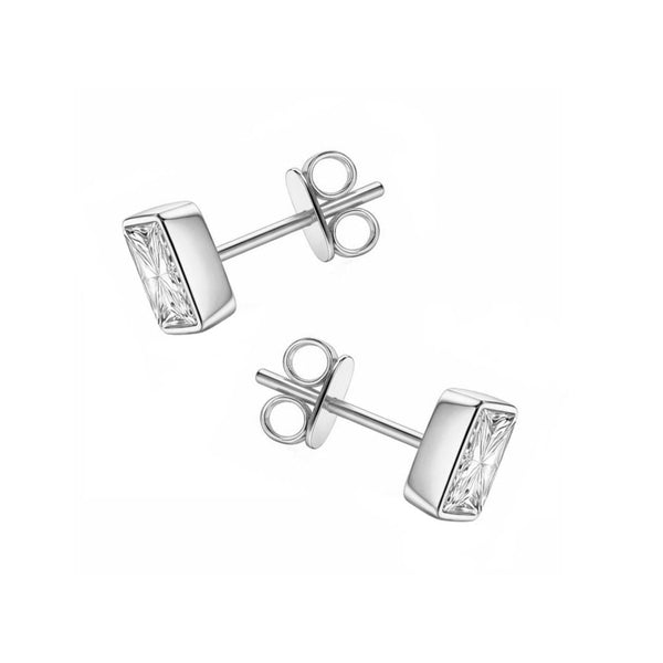 Lab grown platinum 2.00ct D VVS2 princess diamond stud earrings