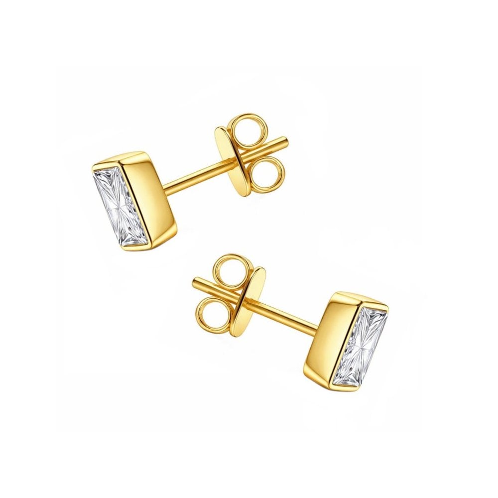 LG 18ct yellow gold 2.00ct D VVS2 princess diamond stud earrings