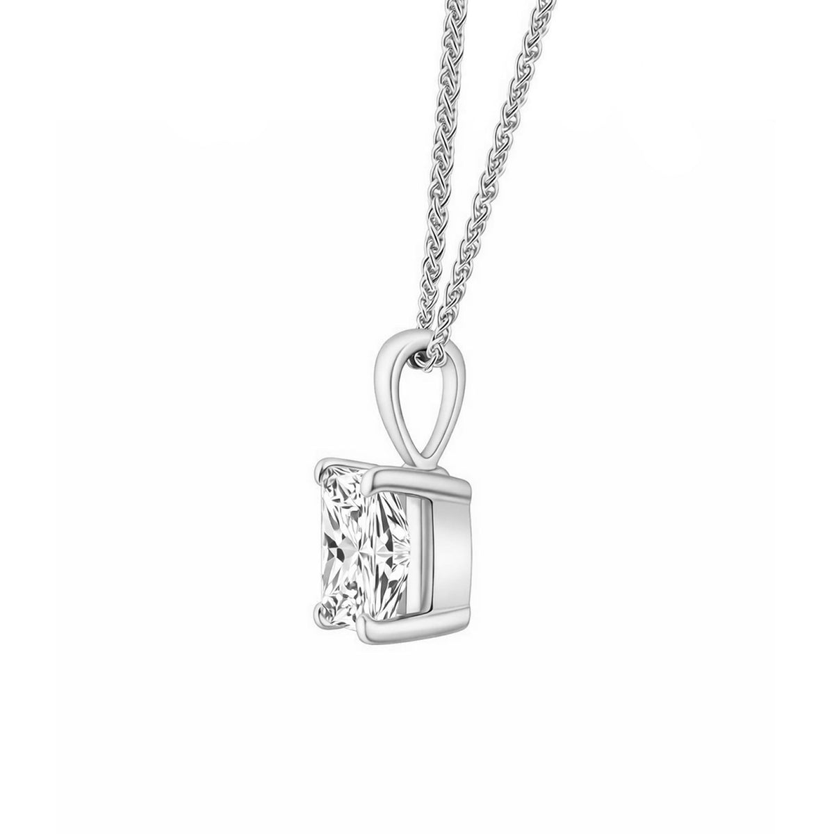 Lab grown platinum 3.02ct D VVS2 princess cut diamond pendant