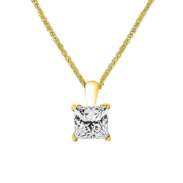 LG 18ct yellow gold 2.00ct D VVS2 princess cut diamond pendant