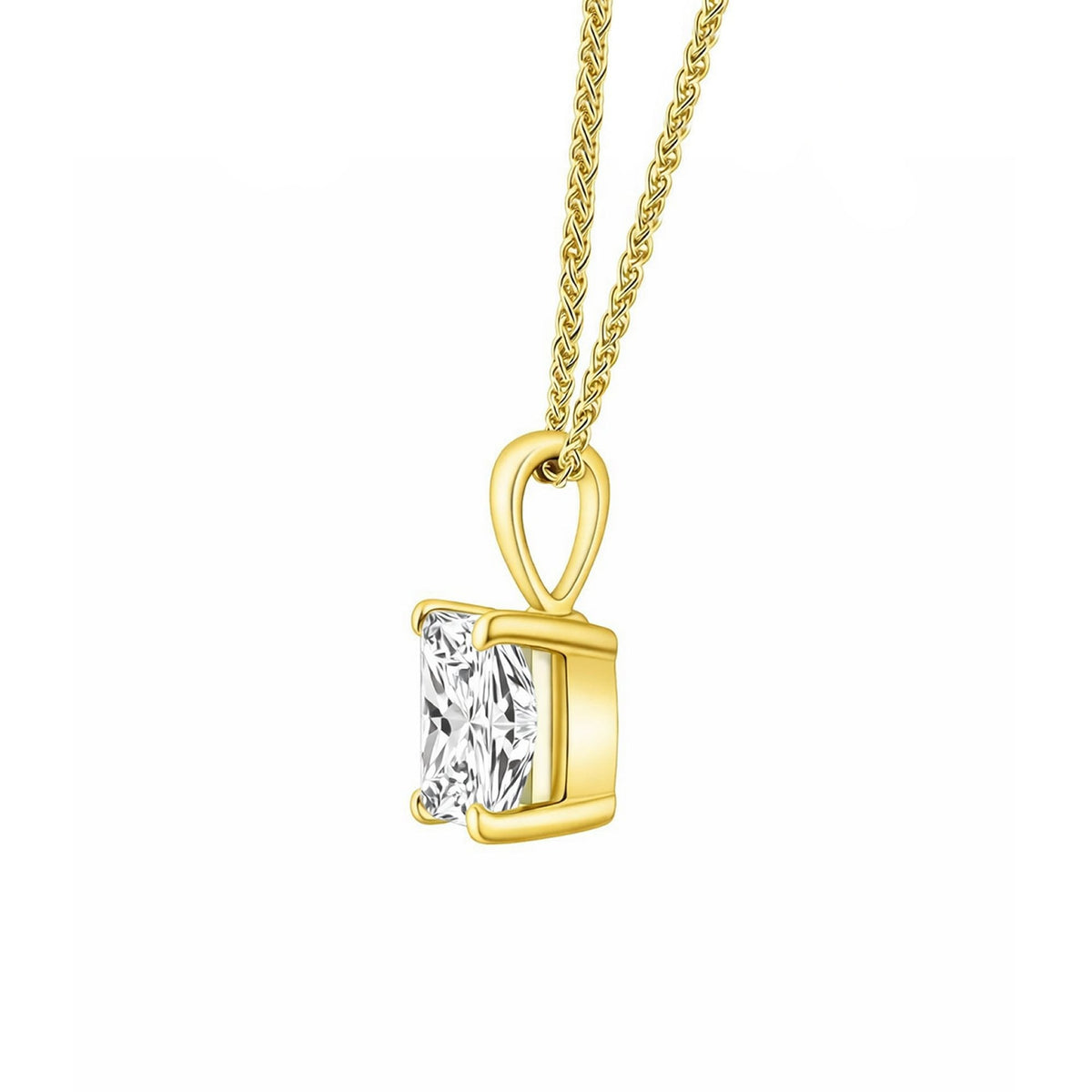 LG 18ct yellow gold 3.00ct D VVS2 princess cut diamond pendant